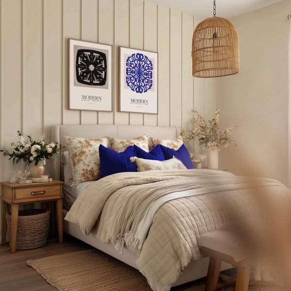 Obraz drukowany z ramą w zestawie 60x90 cm Blue Folklore – Styler-image-2