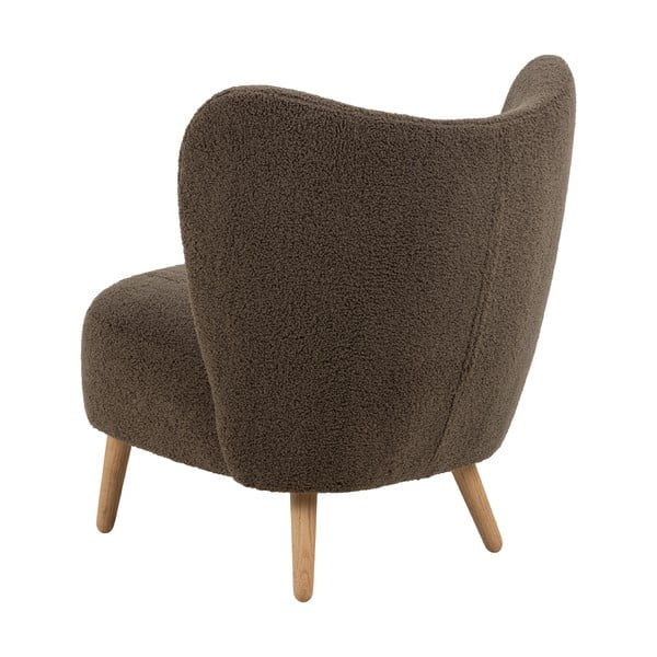 Brązowy fotel z materiału bouclé Elmont – Actona-image-3
