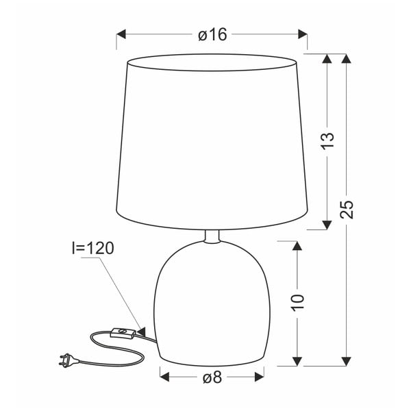 Jasnoszara lampa stołowa z tekstylnym kloszem (wys. 25 cm) Adelina – Candellux Lighting-image-2