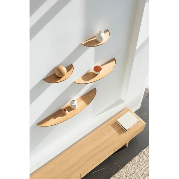 Naturalna półka z litego drewna dębowego 70 cm Mu – Gazzda-image-1