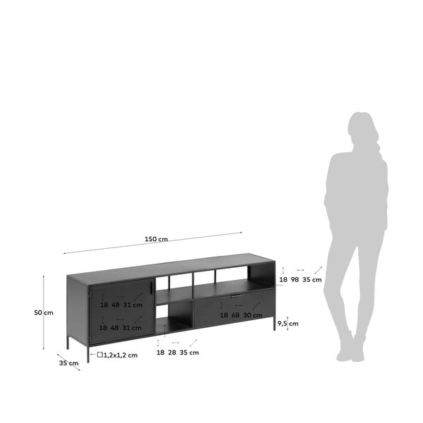 Czarna komoda pod TV Kave Home Shantay-image-4