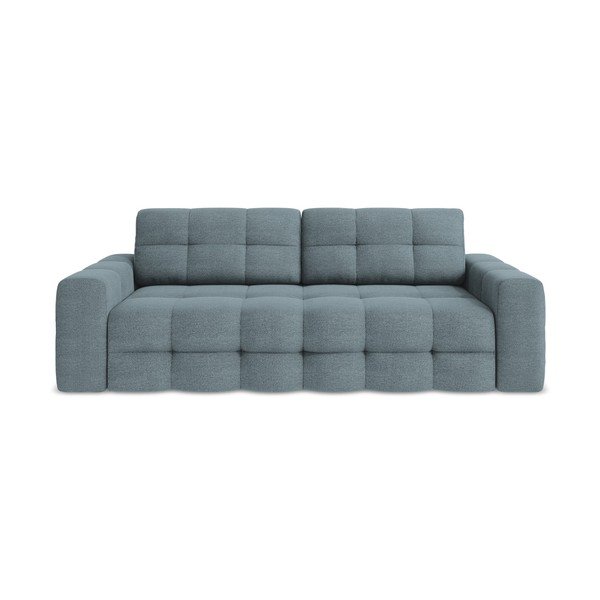 Niebieska rozkładana sofa z materiału bouclé 255 cm Milu – Makamii