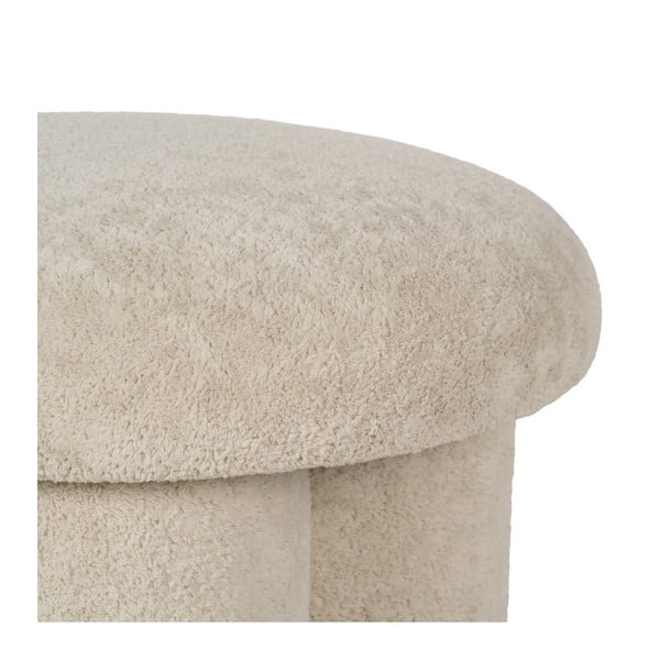 Beżowy puf z materiału bouclé – Ixia-image-2