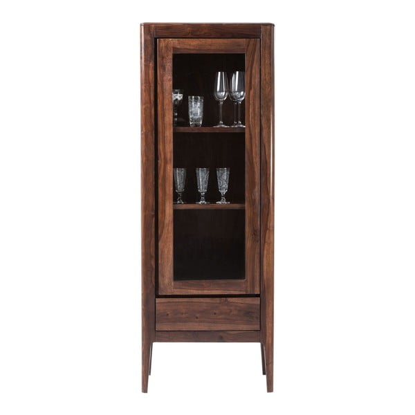 Ręcznie rzeźbiona witryna z drewna sheesham Kare Desgin Brooklyn Walnut