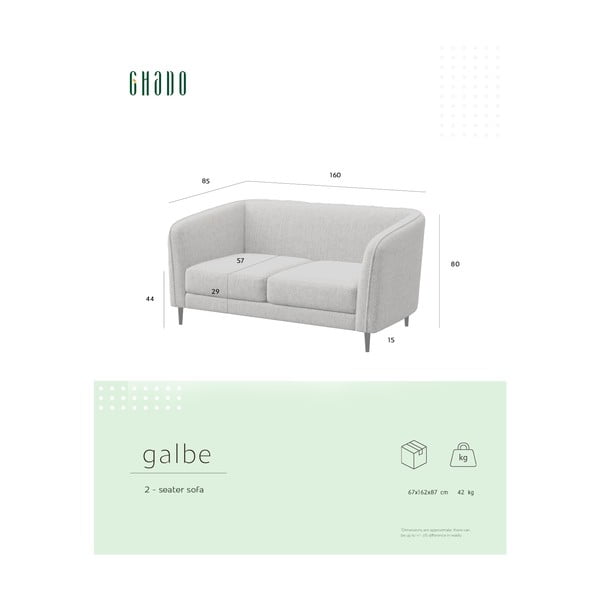 Jasnoszara sofa 160 cm Galbe – Ghado-image-4