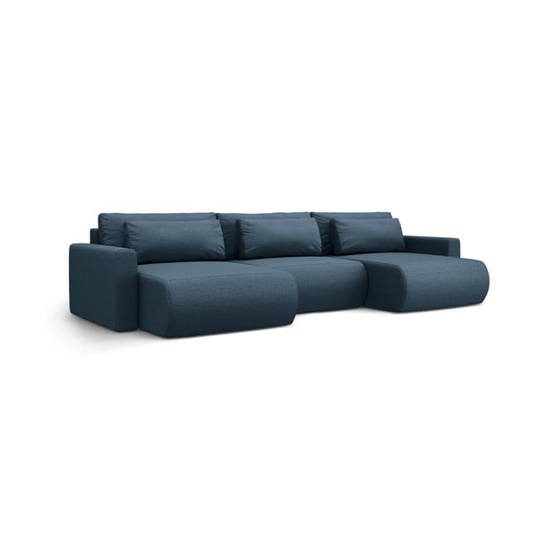 Ciemnoniebieski rozkładany narożnik ze schowkiem (w kształcie litery U) Belfast – Cosmopolitan Design-image-4