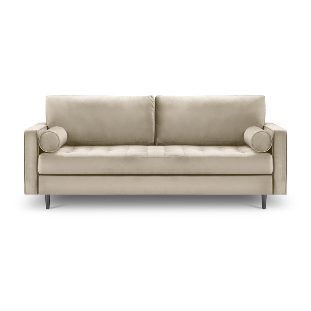 Beżowa aksamitna sofa Milo Casa Santo, 219 cm