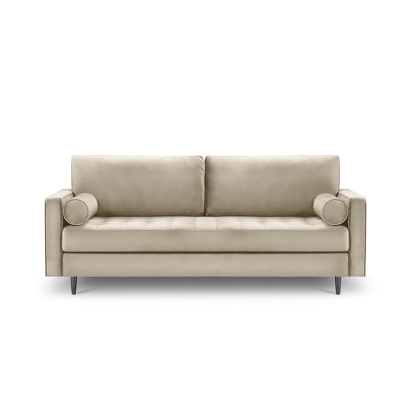 Beżowa aksamitna sofa Milo Casa Santo, 219 cm