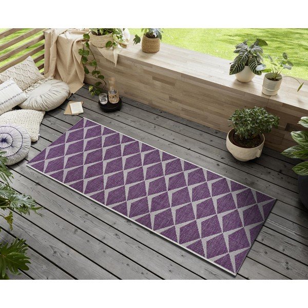 Fioletowo-beżowy chodnik zewnętrzny NORTHRUGS Escala, 70x300 cm-image-1
