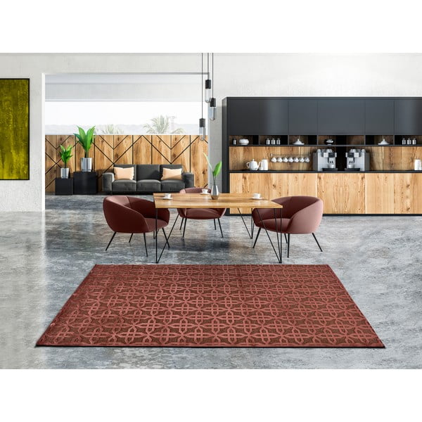 Czerwony dywan z wiskozy Universal Margot, 60x110 cm-image-1