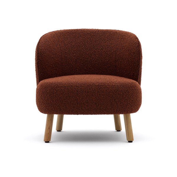 Fotel z materiału bouclé w kolorze terakoty Ulit – Kave Home-image-2