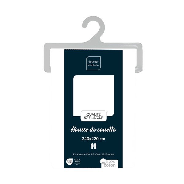 Biała bawełniana poszwa na kołdrę dwuosobowa 240x220 cm Lina – douceur d'intérieur-image-2