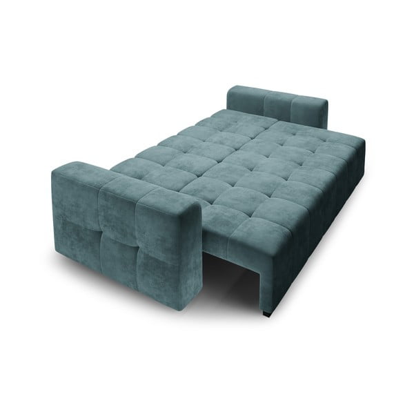 Niebieska aksamitna rozkładana sofa Milo Casa Luca-image-4