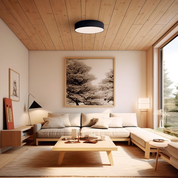 Czarna lampa sufitowa LED ø 60 cm – SULION-image-1