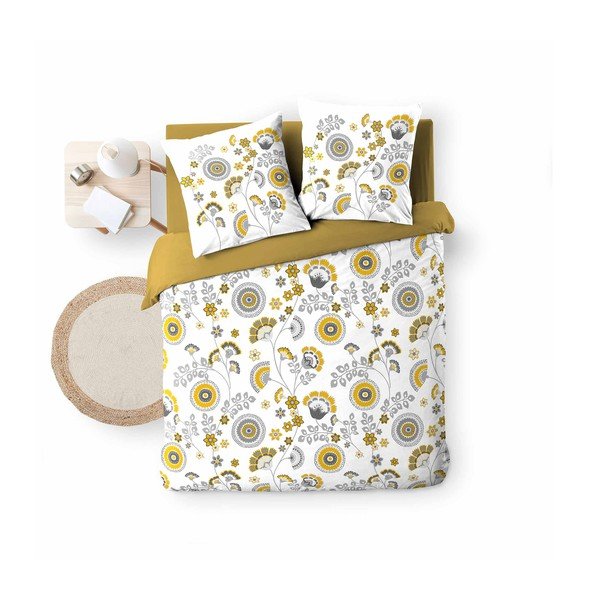 Muślinowa pościel dwuosobowa w biało-żółtym kolorze 260x240 cm Garance – douceur d'intérieur-image-2
