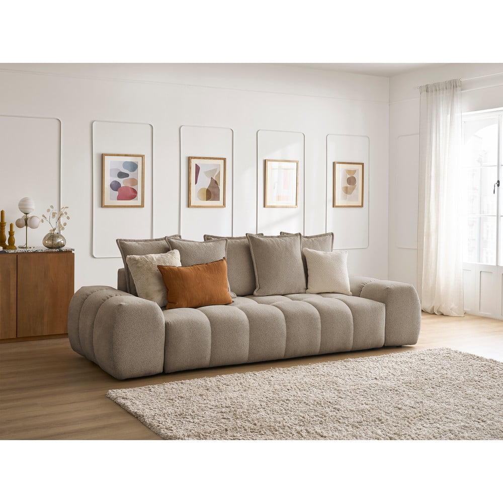 Szarobrązowa sofa z tkaniny szenilowej 278 cm Everest – Bobochic Paris (zdjęcie 6)
