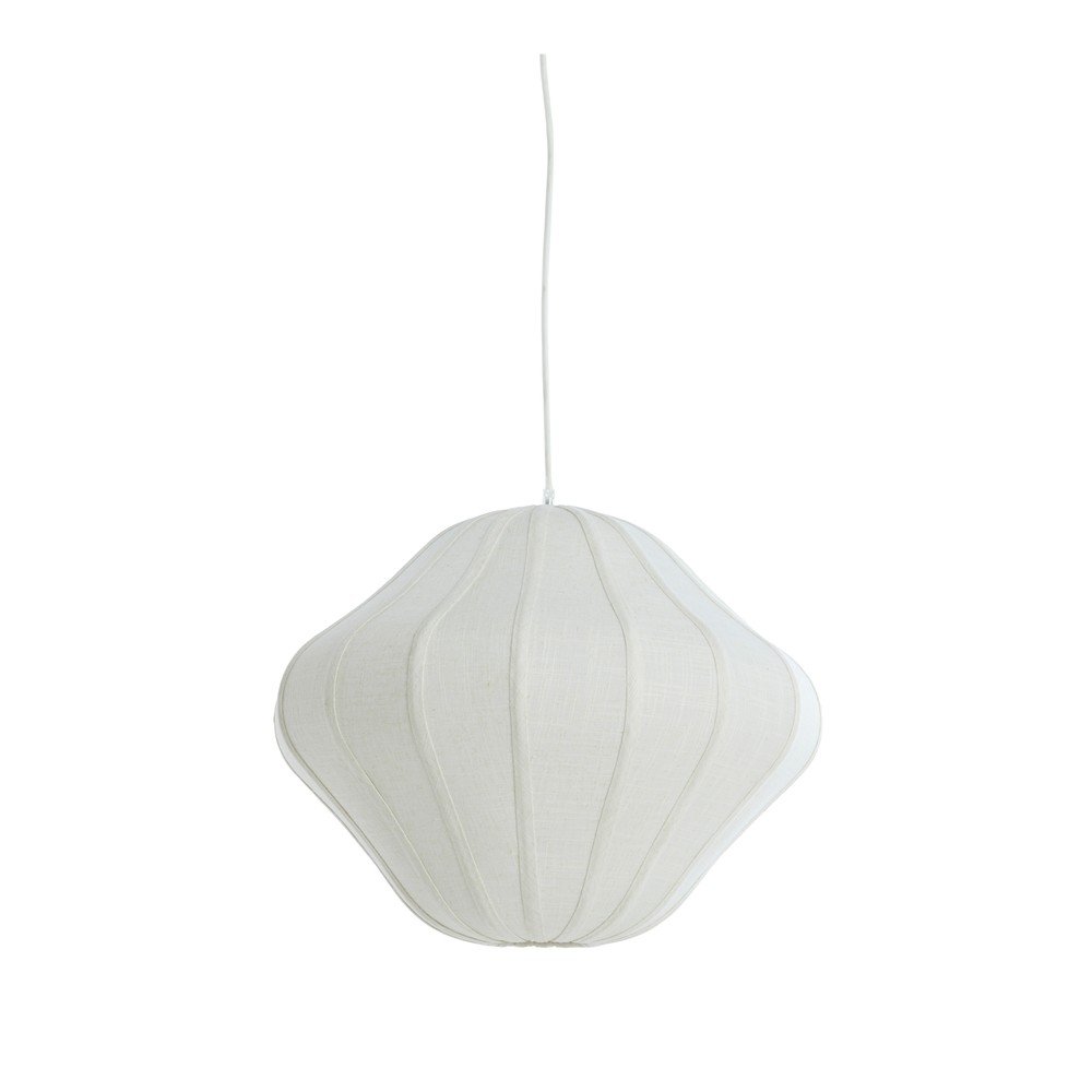 Kremowa lampa wisząca z tekstylnym kloszem ø 10 cm Sukau – Light & Living