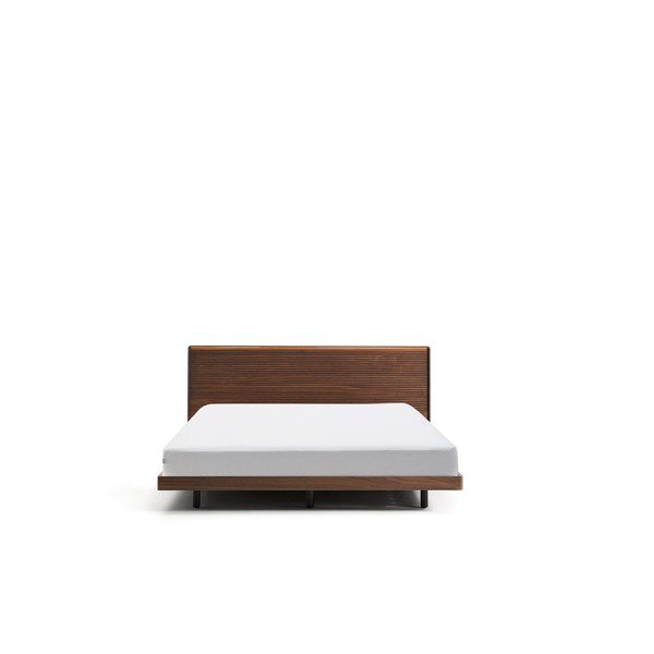 Brązowe łóżko dwuosobowe z litego drewna brzozowego ze stelażem 180x200 cm Norlen – Kave Home-image-3