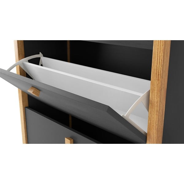 Ciemnoszara szafka na buty z 3 szufladami Woodman Bode-image-3