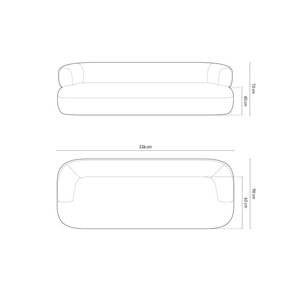 Zielona sofa z materiału bouclé 226 cm Jenny – Micadoni Home-image-4