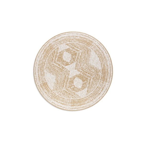 Żółto-kremowy okrągły dywan odpowiedni na zewnątrz ø 140 cm Gemini – Elle Decoration