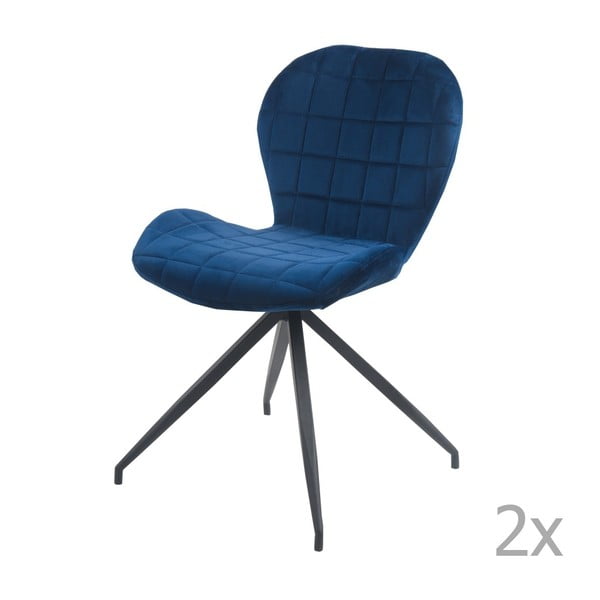 Zestaw 2 niebieskich krzeseł Blues