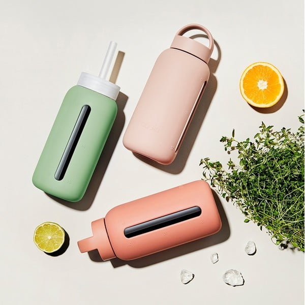 Silikonowa słomka z wieczkiem i szczoteczką w komplecie Milk Coffee – Muuki-image-2