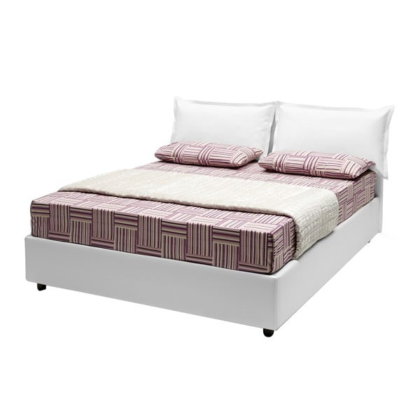 Białe łóżko dwuosobowe ze schowkiem 13Casa Rose, 160x190 cm