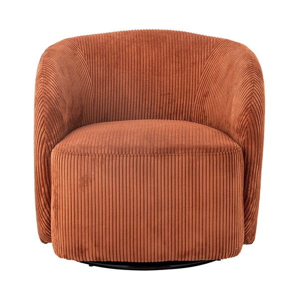 Pomarańczowy sztruksowy fotel typu uszak Pradi – Bloomingville-image-2