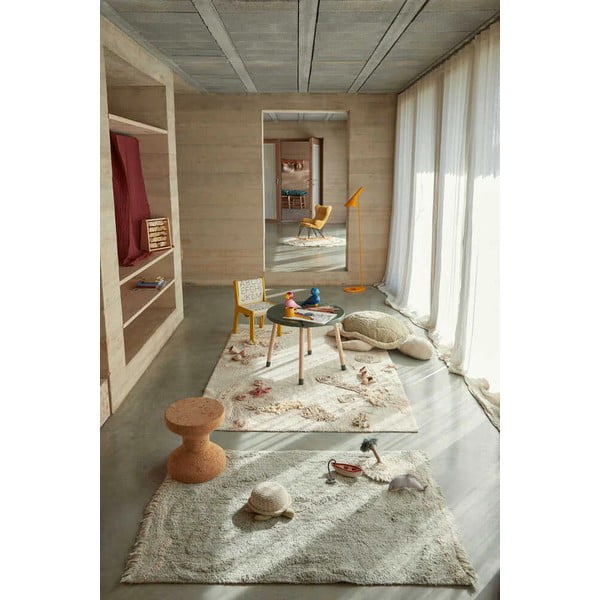 Miętowy bawełniany dziecięcy dywan do zabawy 90x130 cm Waves – Lorena Canals-image-1