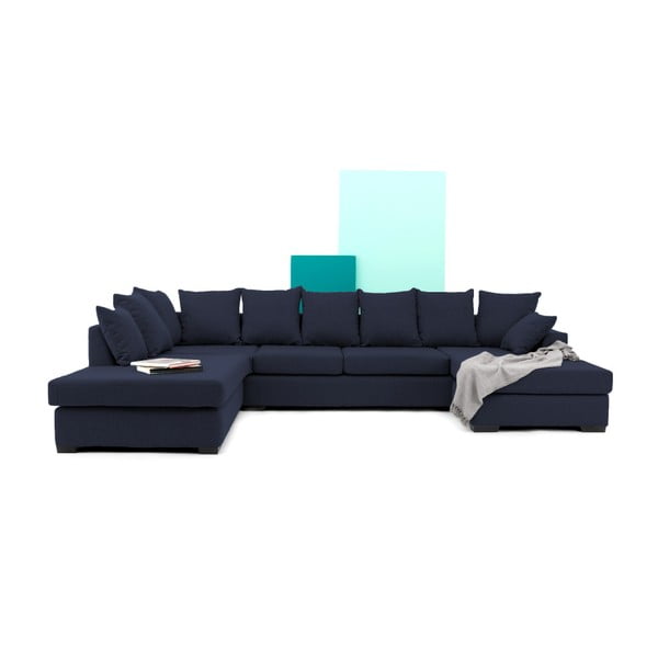 Ciemnoniebieska sofa narożna Vivonita Linus