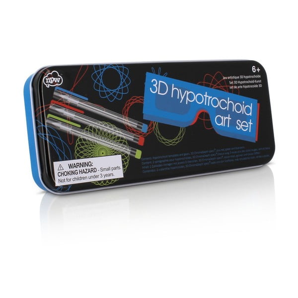 Komplet szablonów, okularów 3D i długopisów żelowych npw™ Hypotrochoid