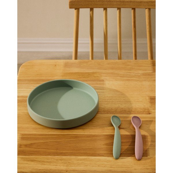 Różowo-turkusowe plastikowo-silikonowe łyżeczki dla dzieci zestaw 2 szt. Lili – Kave Home-image-3