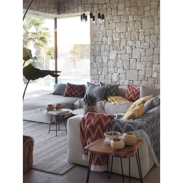 Ciemnożółty pled z domieszką bawełny Euromant Mallorca, 140x180 cm-image-2