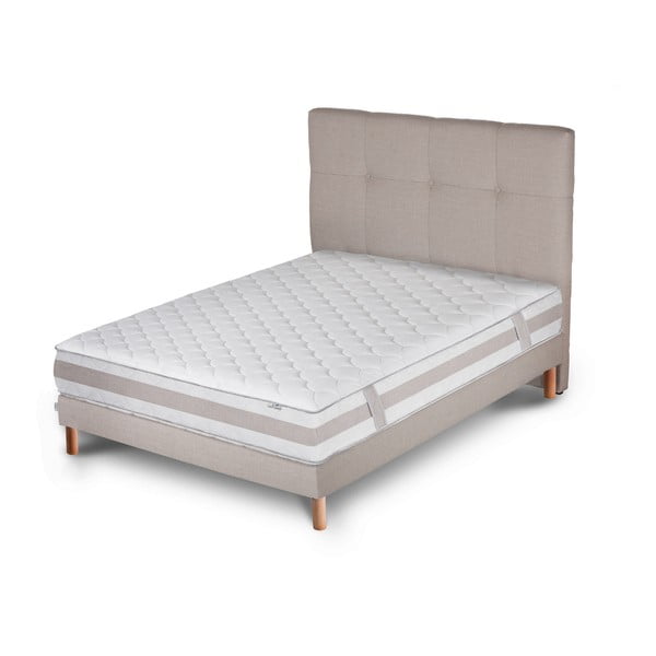 Szare łóżko z materacem Stella Cadente Saturne, 140x200 cm