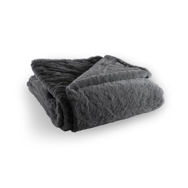 Szary koc ze sztucznego futra 150x200 cm Ruby – Tiseco Home Studio