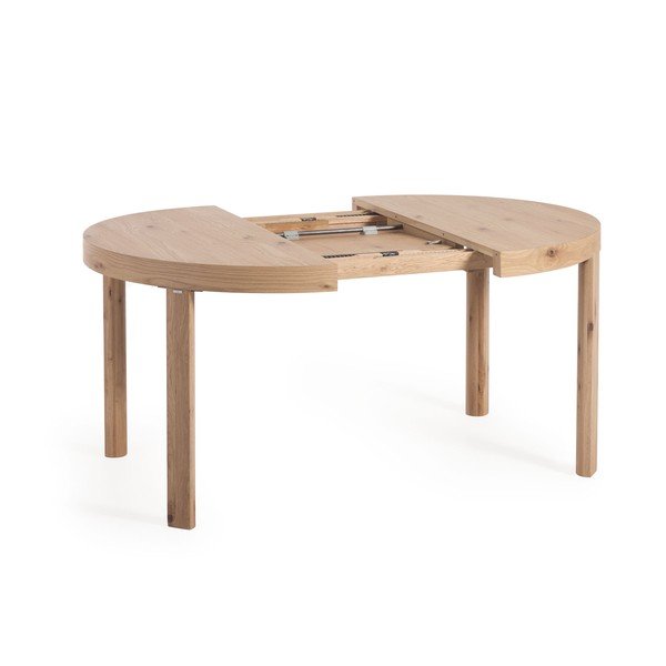 Okrągły rozkładany stół z dodatkowym blatem w dekorze dębu ø 120 cm Colleen – Kave Home-image-3