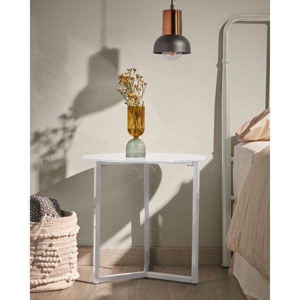 Biały stolik Kave Home Marae, ⌀ 50 cm-image-2