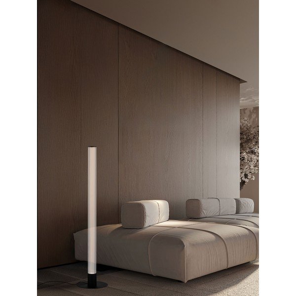 Aluminiowa lampa stojąca LED ze ściemniaczem w kolorze matowej czerni ze szklanym kloszem (wysokość 130 cm) Glovia – Nova Luce-image-3