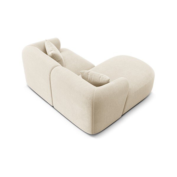 Beżowy aksamitny narożnik (lewostronny/z szezlongiem) Campi – Cosmopolitan Design-image-4