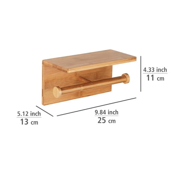 Ścienny bambusowy uchwyt na papier toaletowy Duo Bambusa – Wenko-image-2