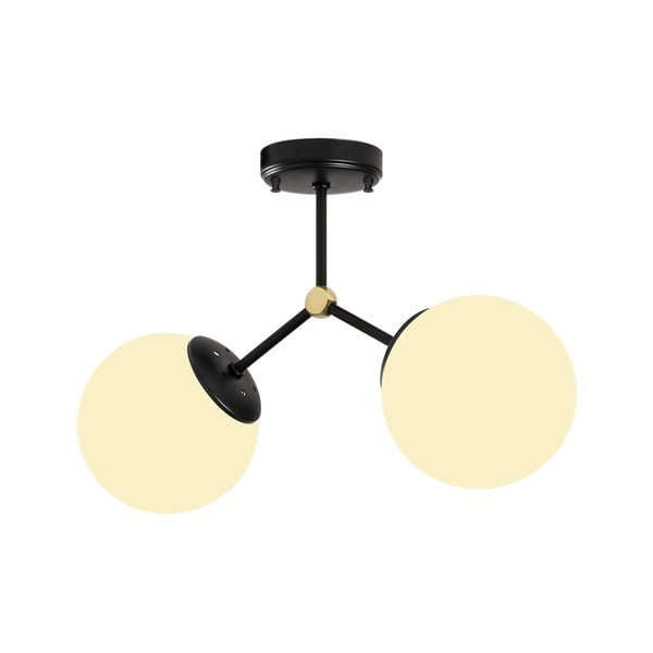 Czarno-biała lampa sufitowa ze szklanym kloszem 15x44 cm Damar – Opviq lights-image-2