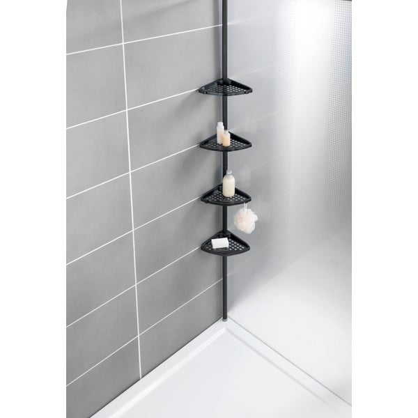 Czarna narożna teleskopowa półka łazienkowa Opal – Allstar-image-1