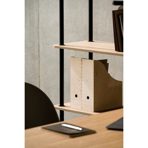 Regał w dekorze dębu w naturalnym kolorze 80x163x35 cm Teidi – noo.ma-image-2