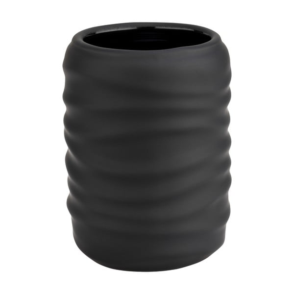 Czarny kubek na szczoteczki do zębów ceramiczny Illana – Wenko