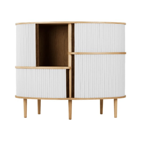 Szaro-naturalna szafka w dekorze dębu z drzwiami przesuwnymi 120x100x50 cm Audacious – UMAGE-image-2