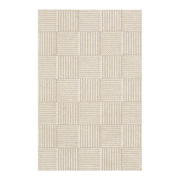 Beżowy dywan ręcznie tkany Linie Design Chess, 50x80 cm