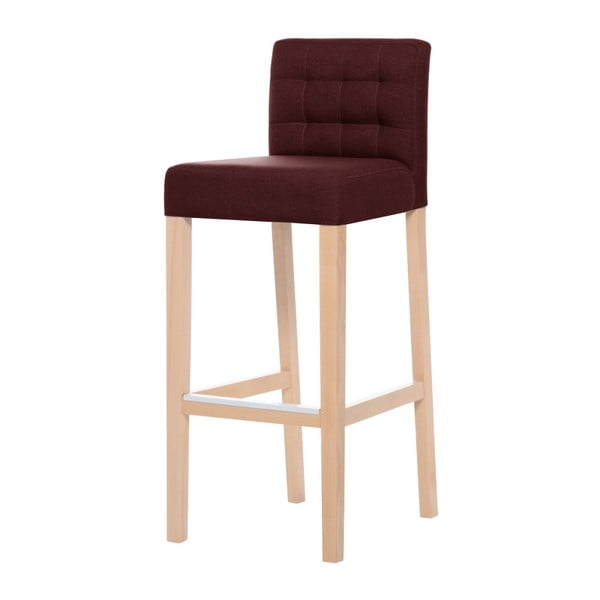 Ceglaste krzesło barowe z brązowymi nogami Ted Lapidus Maison Jasmin