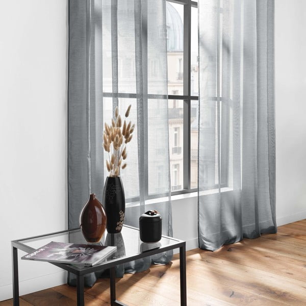 Szara firanka z woalu 140x240 cm Lissea – douceur d'intérieur-image-3