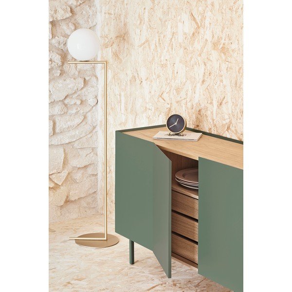 Zielono-naturalna niska komoda w dekorze dębu 165x78 cm Arista – Teulat-image-4